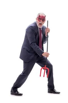 Devil businessman isolated on white Foto stock