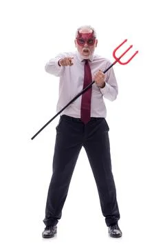Devil businessman isolated on white Stock Photos