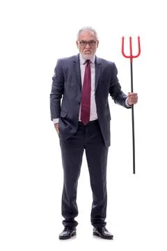 Devil businessman isolated on white Stock Photos