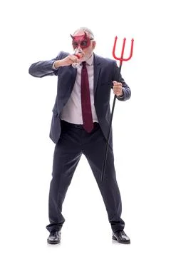 Devil businessman isolated on white Stock Photos