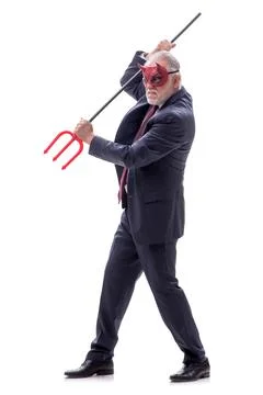 Devil businessman isolated on white Stock Photos