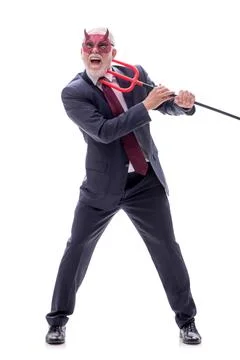Devil businessman isolated on white Stock Photos