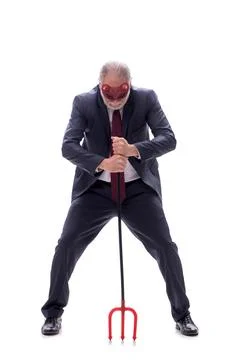 Devil businessman isolated on white Stock Photos