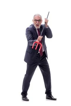 Devil businessman isolated on white Stock Photos