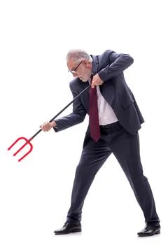 Devil businessman isolated on white Stock Photos