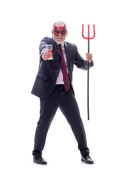 Devil businessman isolated on white 스톡 사진