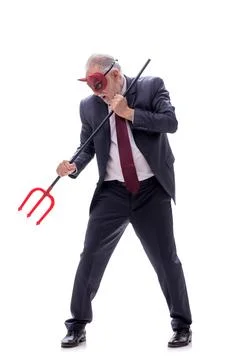Devil businessman isolated on white Foto stock