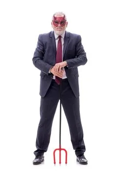 Devil businessman isolated on white 스톡 사진