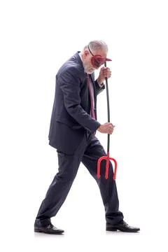 Devil businessman isolated on white Stock Photos
