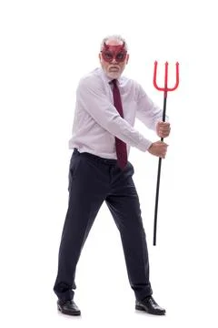 Devil businessman isolated on white Stock Photos