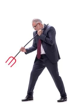 Devil businessman isolated on white Foto stock