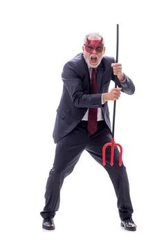 Devil businessman isolated on white Stock Photos