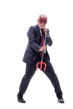 Devil businessman isolated on white Stock Photos