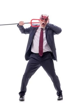 Devil businessman isolated on white Foto stock