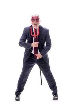 Devil businessman isolated on white Foto stock