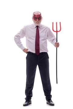 Devil businessman isolated on white Stock Photos