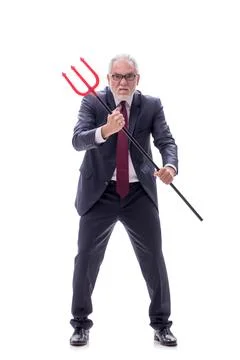 Devil businessman isolated on white Stock Photos