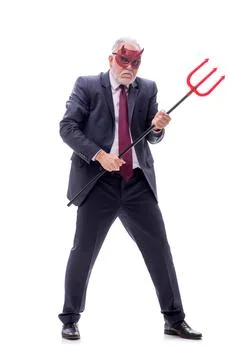 Devil businessman isolated on white Stock Photos