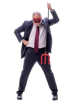 Devil businessman isolated on white Stock Photos
