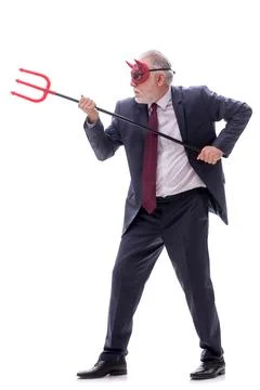 Devil businessman isolated on white 스톡 사진