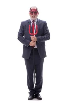 Devil businessman isolated on white Stock Photos