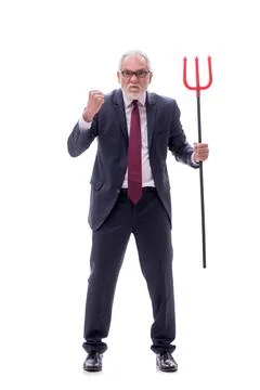 Devil businessman isolated on white Stock Photos