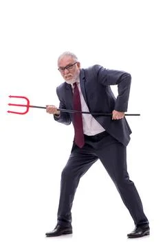 Devil businessman isolated on white Stock Photos