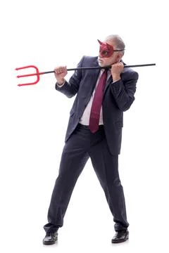 Devil businessman isolated on white Foto stock