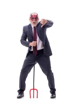 Devil businessman isolated on white 스톡 사진