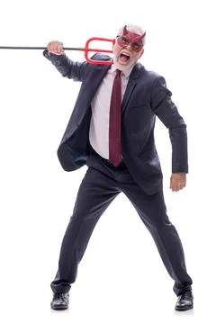 Devil businessman isolated on white Stock Photos