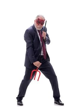 Devil businessman isolated on white Stock Photos