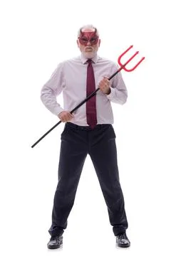 Devil businessman isolated on white Stock Photos