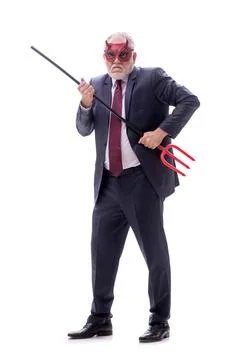 Devil businessman isolated on white Stock Photos
