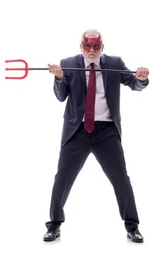 Devil businessman isolated on white Stock Photos