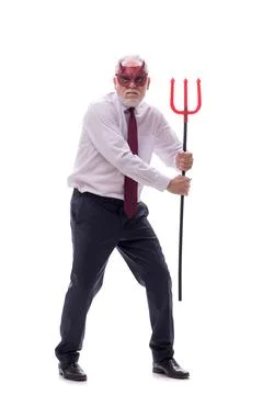 Devil businessman isolated on white Foto stock