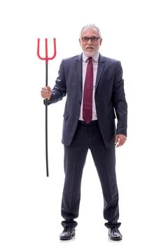 Devil businessman isolated on white Stock Photos