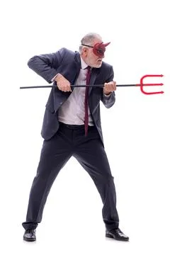 Devil businessman isolated on white Stock Photos