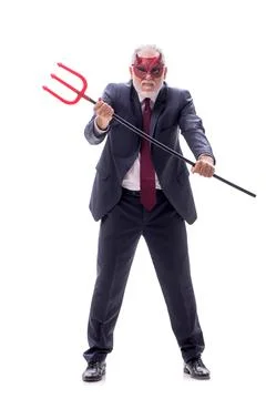 Devil businessman isolated on white Stock Photos