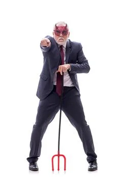 Devil businessman isolated on white Stock Photos