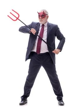 Devil businessman isolated on white Stock Photos