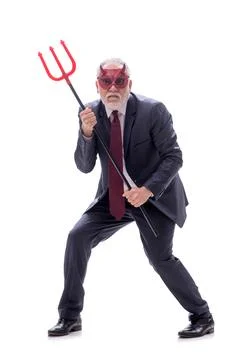 Devil businessman isolated on white Stock Photos