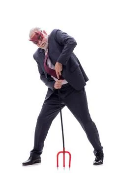 Devil businessman isolated on white Stock Photos