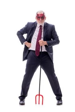 Devil businessman isolated on white Stock Photos