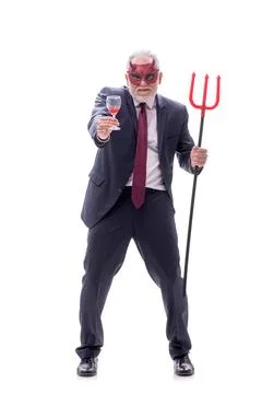 Devil businessman isolated on white Foto stock