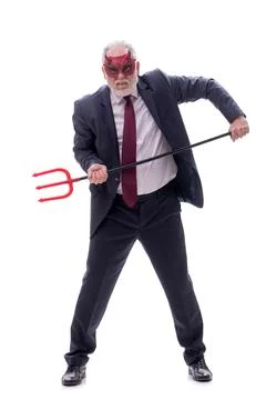 Devil businessman isolated on white Stock Photos