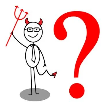 Devil businessman question Stock Illustration