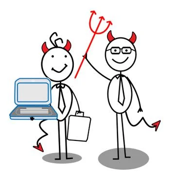 Devil Businessman teamwork Illustrazione stock