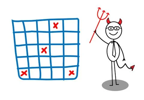Devil Businessman trap plan Stock Illustration