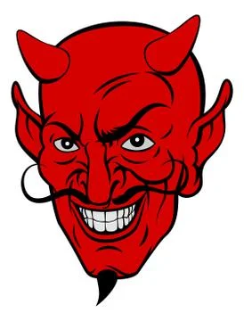 Devil Cartoon Face Illustrazione stock