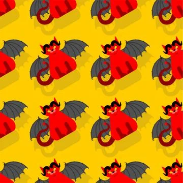Devil cat pattern seamless. Satan pet background. Red demon animal texture. v Stock Illustration